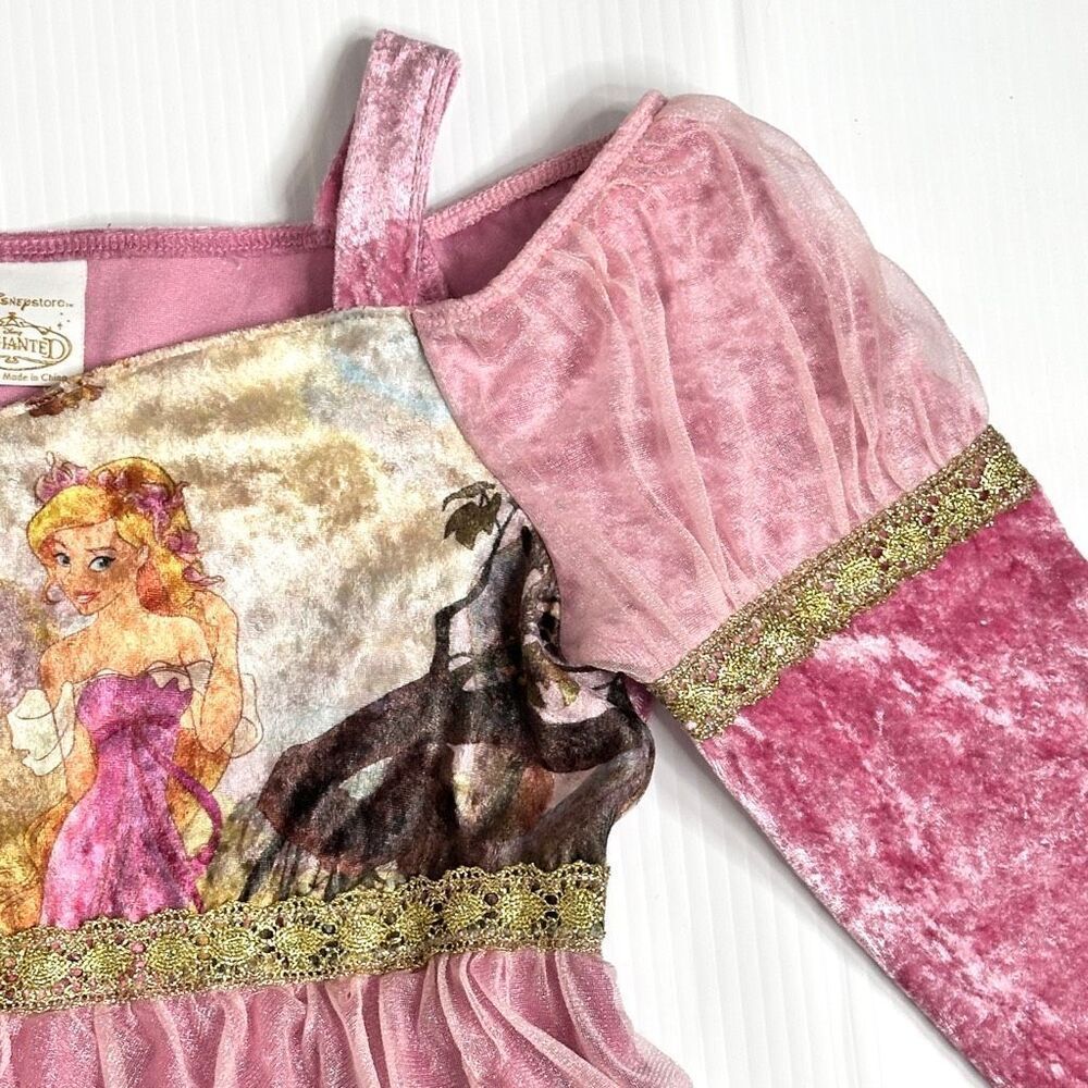 Disney Enchanted Rapunzel Princess Dress Costume Girls L 10/12 Crush Velvet Rare - Picture 8 of 12